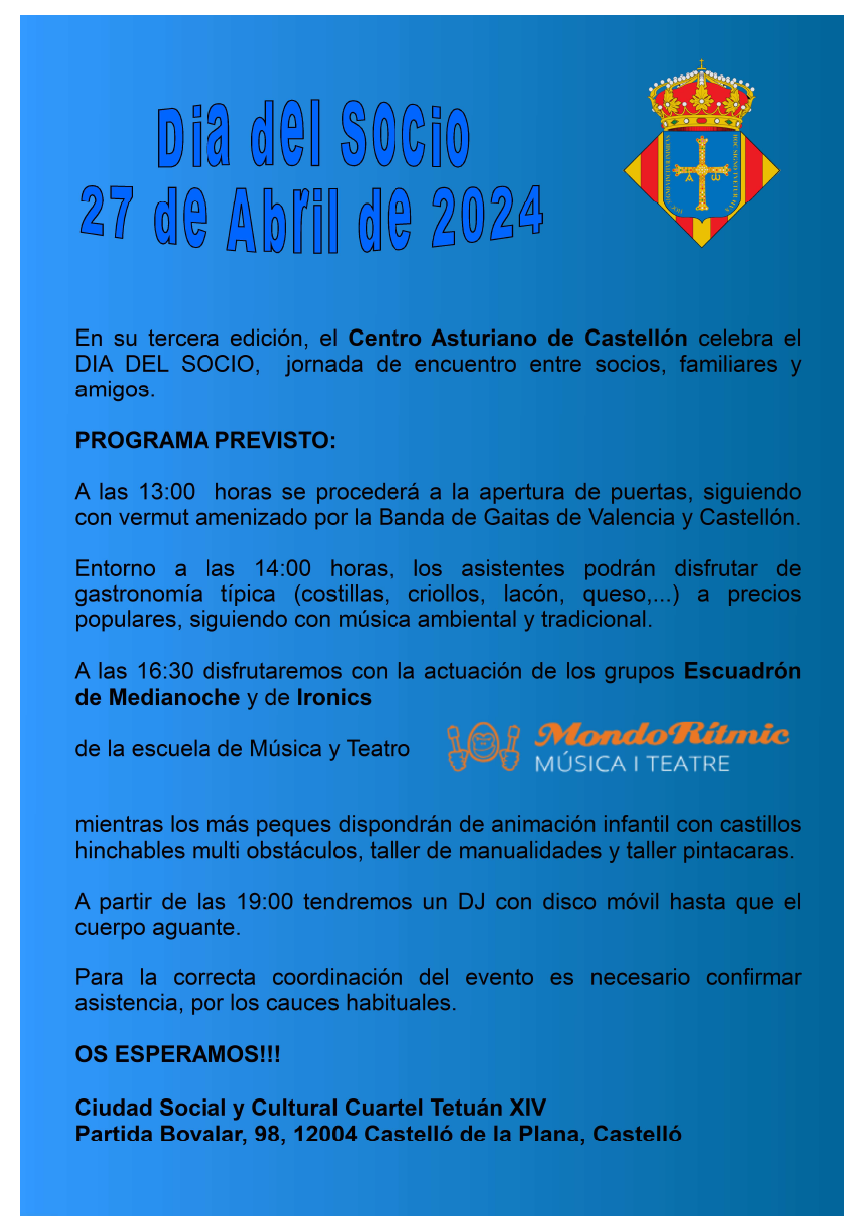 27 ABRIL 2024 - Dia del Socio