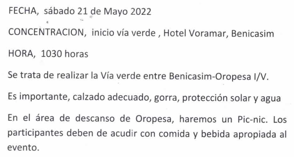 Senda Verde Benicasim - Oropesa